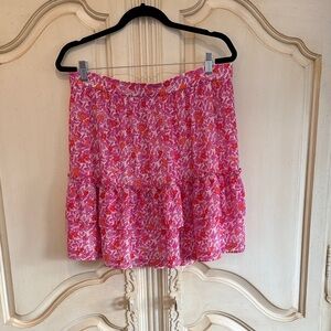 J. Crew Pink Floral A-Line Skirt